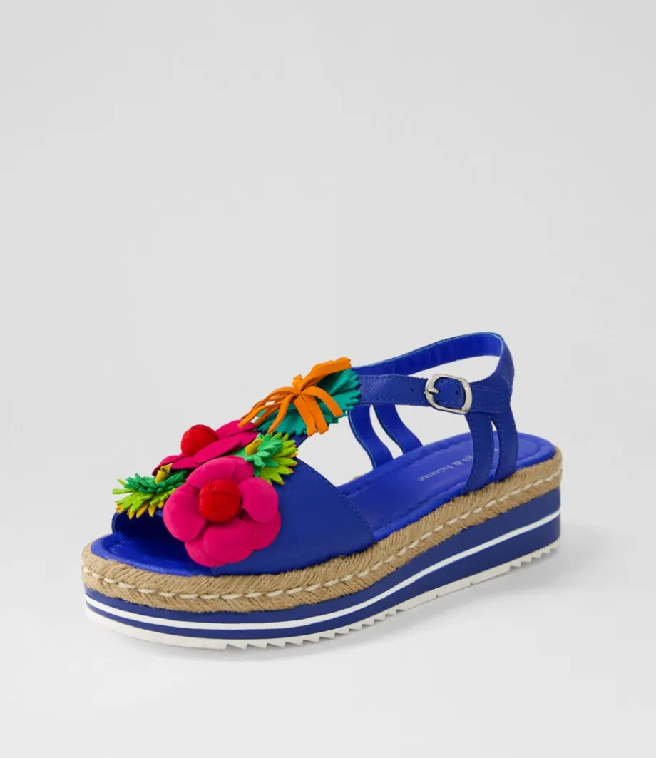 Abela Cobalt Multi Leather Sandals<DJANGO & JULIETTE Online