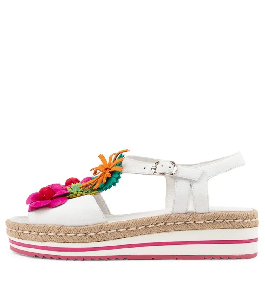 Abela White Multi Leather Sandals<DJANGO & JULIETTE Flash Sale