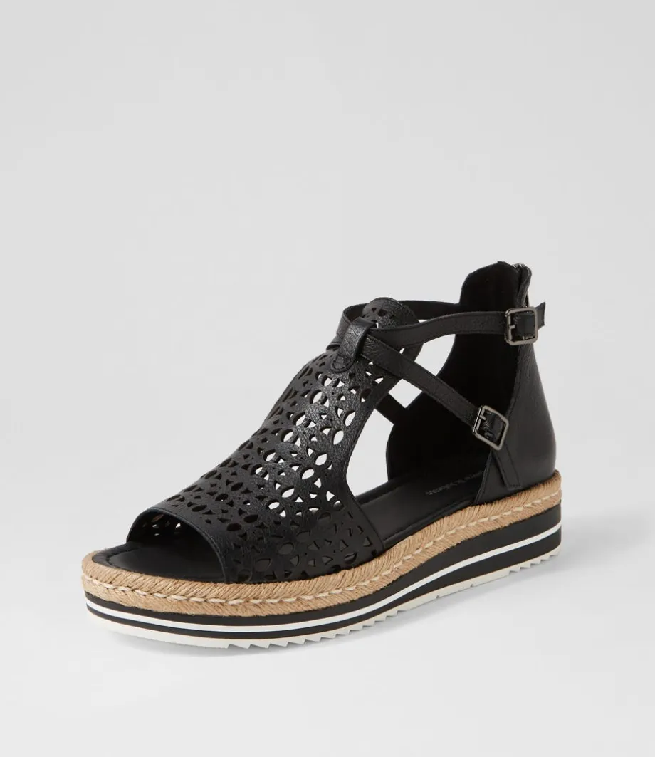 Accra Black Leather Espadrilles<DJANGO & JULIETTE Sale