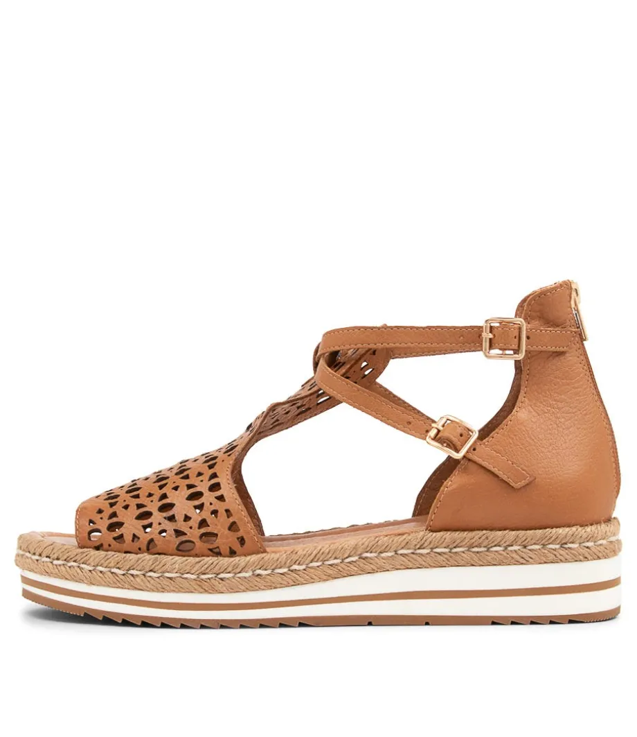 Accra Dark Tan Leather Espadrilles<DJANGO & JULIETTE Best