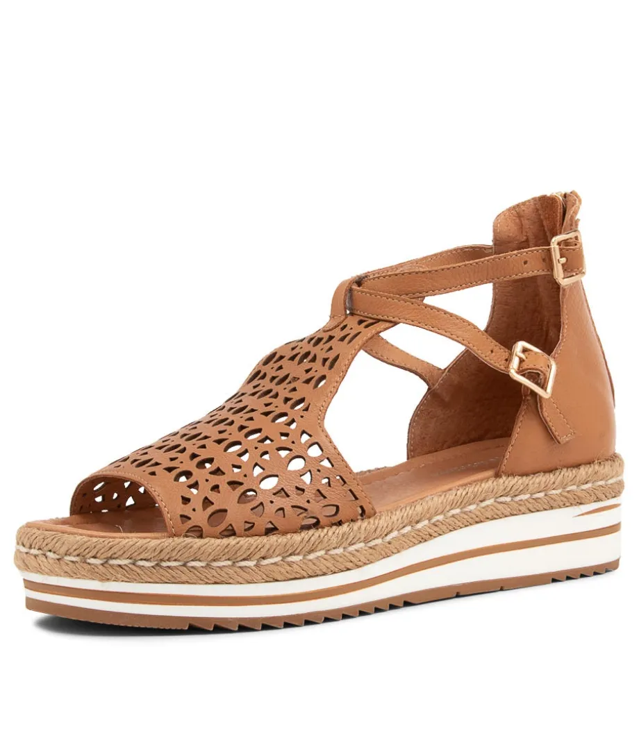 Accra Dark Tan Leather Espadrilles<DJANGO & JULIETTE Outlet