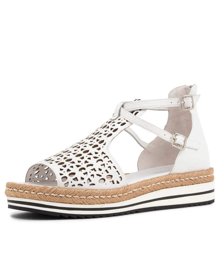 Accra Lrg White Leather Espadrilles<DJANGO & JULIETTE Cheap