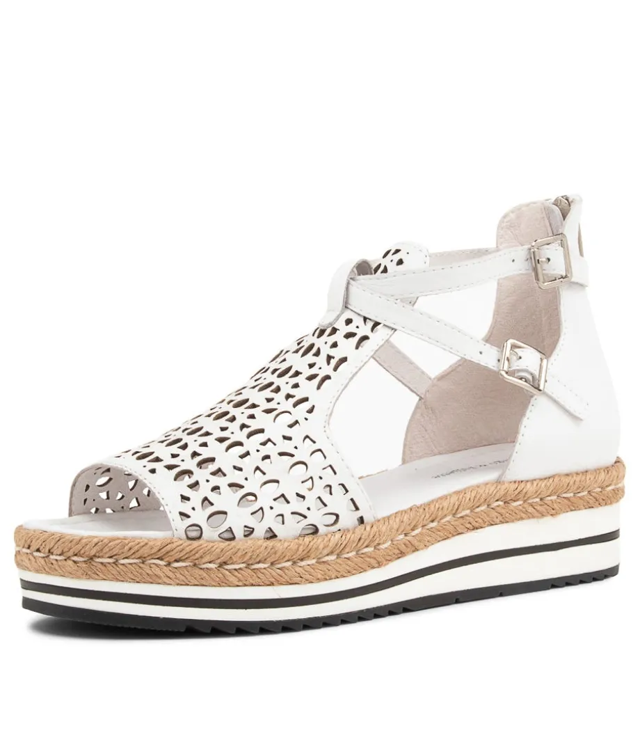Accra White Leather Espadrilles<DJANGO & JULIETTE Discount