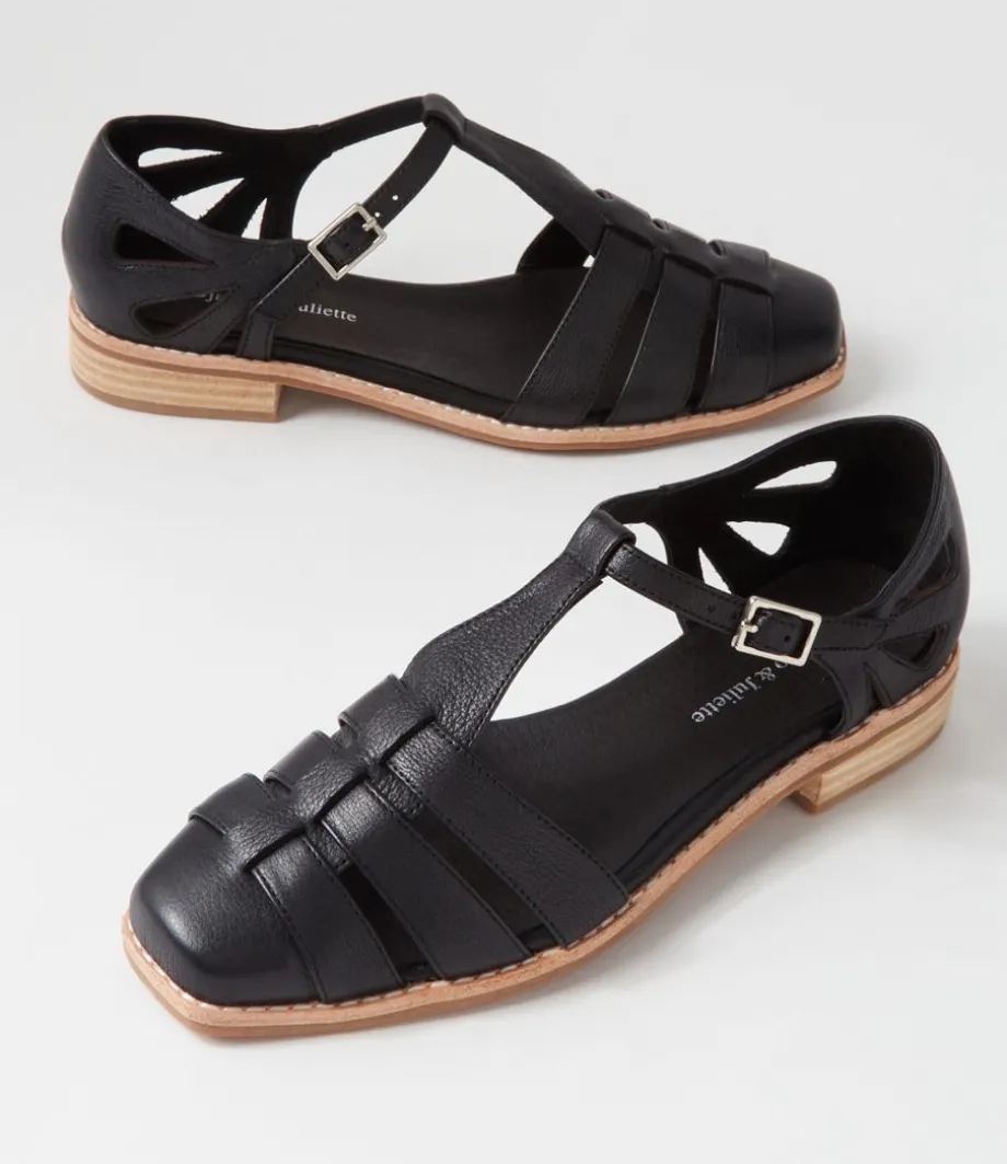 acely_black_leather_flat_shoes_4.webp Acely Black Leather Flat Shoes<DJANGO & JULIETTE Shop