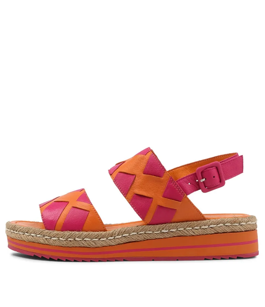 Acke Orange Fuchsia Leather Espadrilles<DJANGO & JULIETTE Store