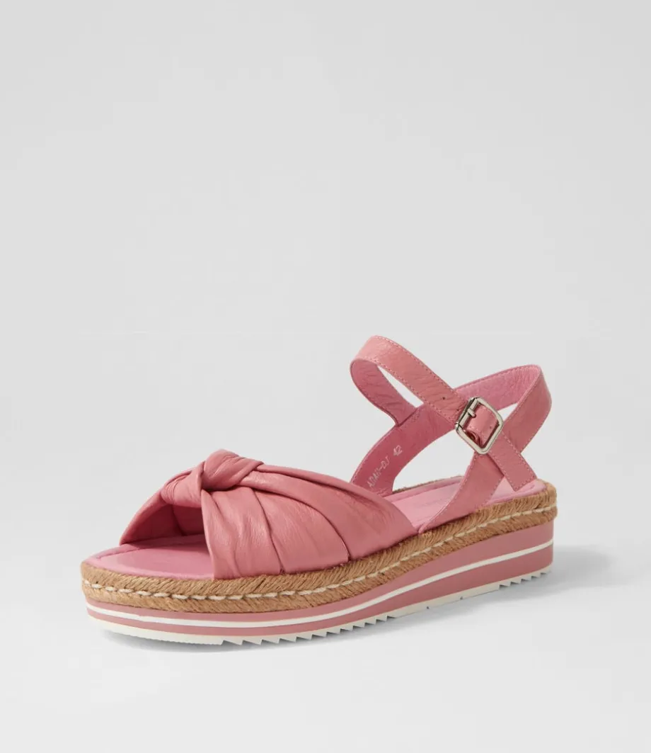 Adah Lrg Pretty Pink Leather Espadrilles<DJANGO & JULIETTE Discount