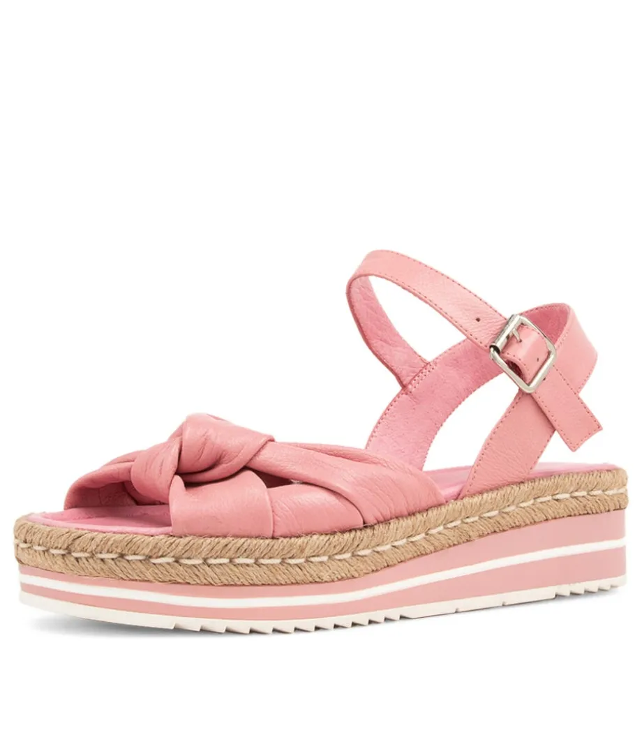 Adah Pretty Pink Leather Espadrilles<DJANGO & JULIETTE Cheap