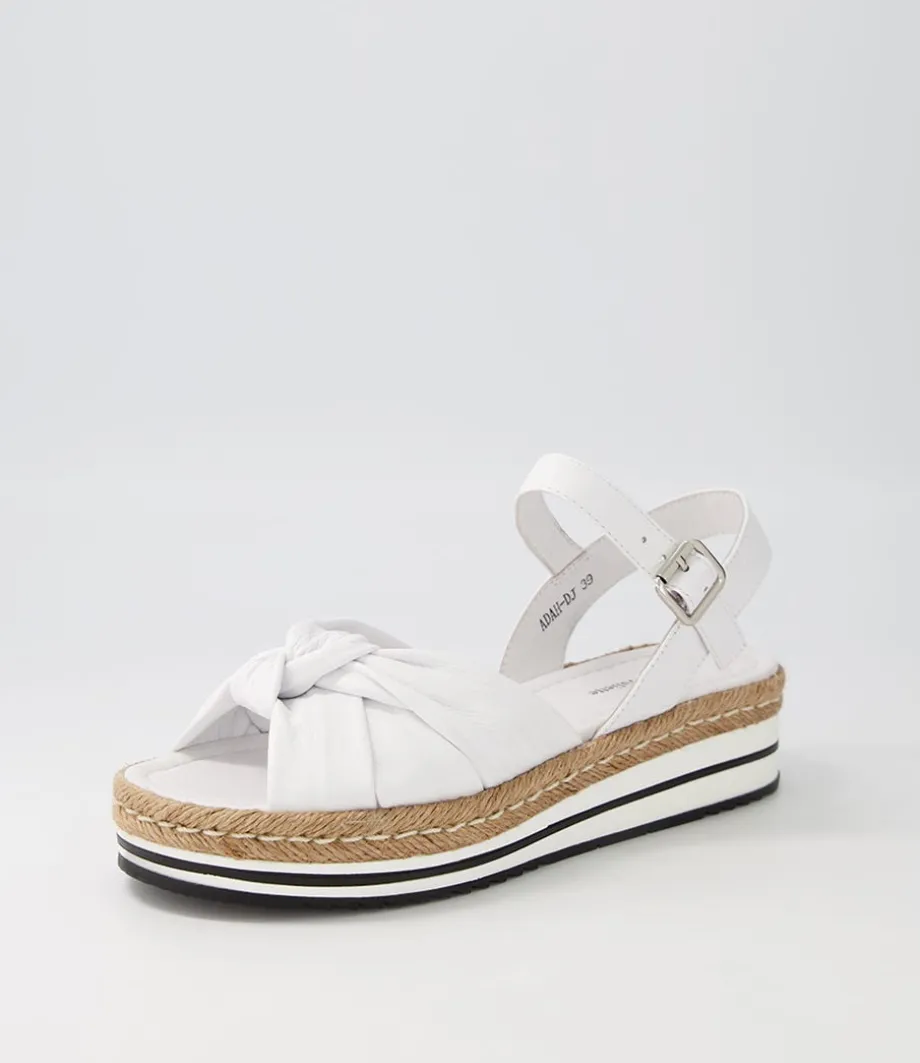 Adah White Leather Espadrilles<DJANGO & JULIETTE Discount