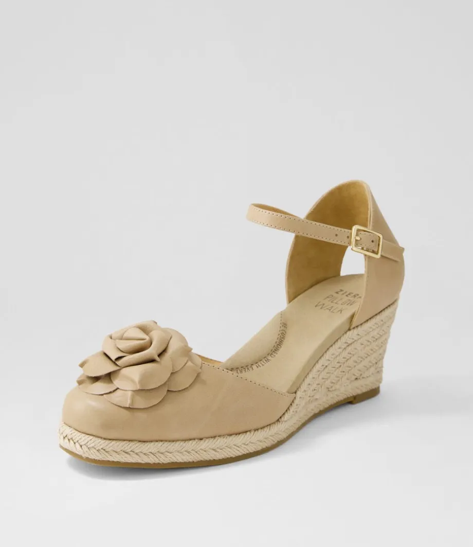 Adira W Latte Leather Wedges<ZIERA Discount