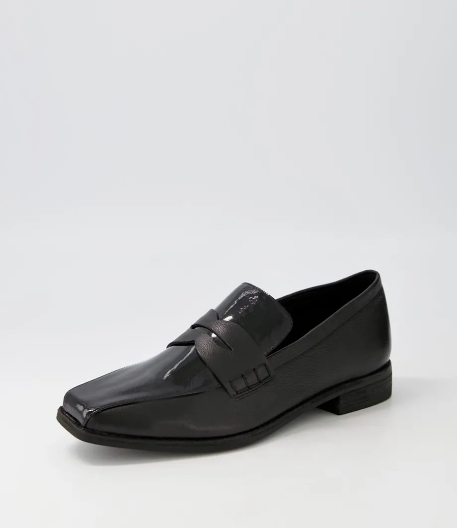 Agape Black Patent Leather Loafers<DJANGO & JULIETTE Online