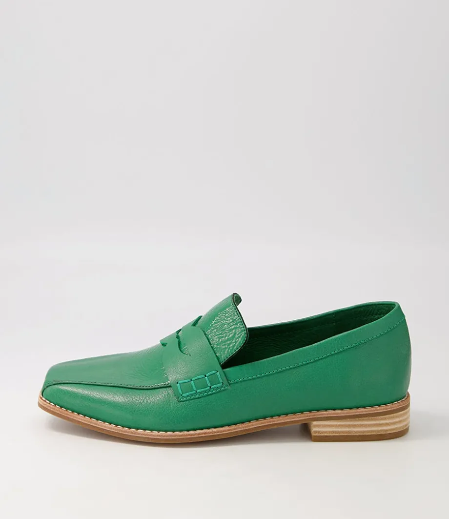 Agape Dark Emerald Spearmint Patent Leather Loafers<DJANGO & JULIETTE Cheap