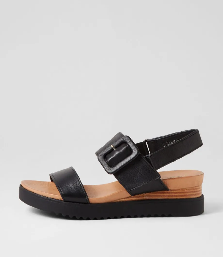 Albany Black Leather Sandals<DJANGO & JULIETTE Online