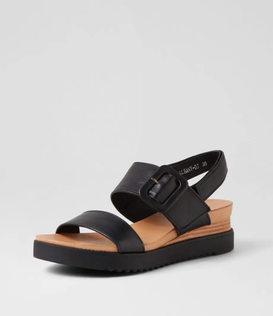 Albany Black Leather Sandals<DJANGO & JULIETTE Online