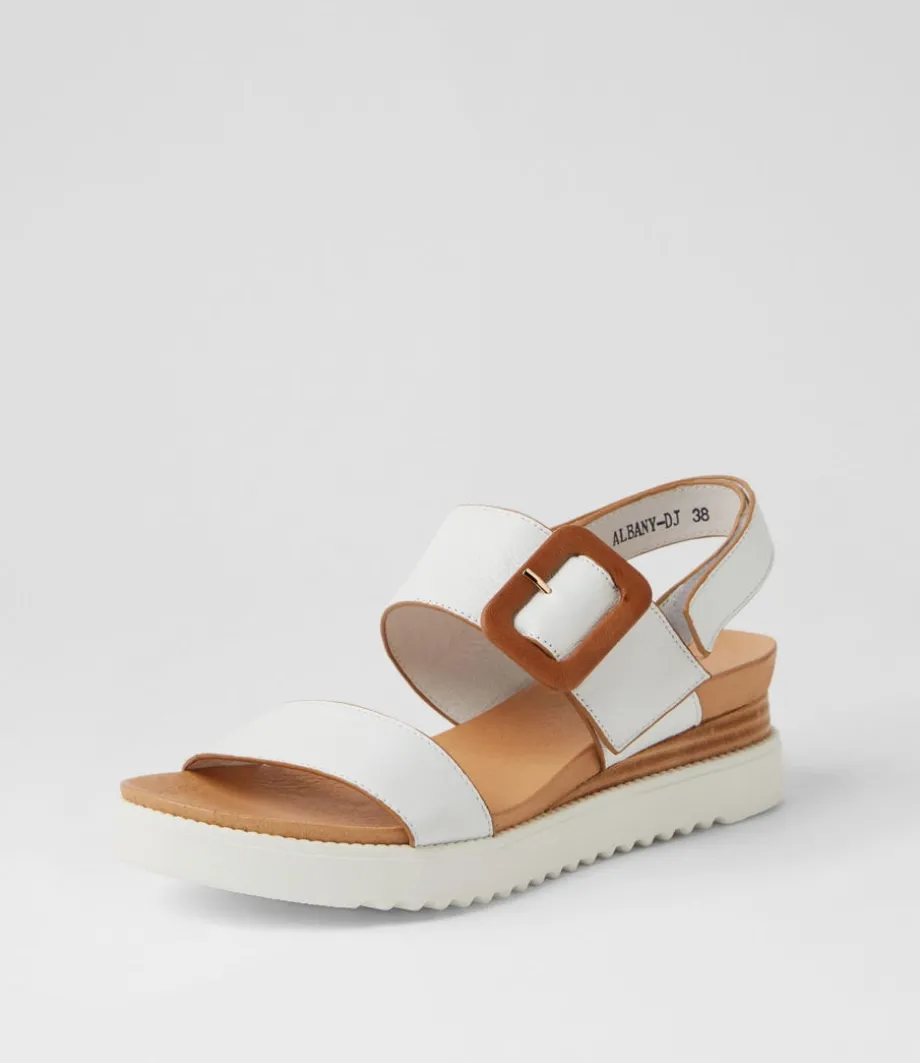 Albany White Tan Leather Sandals<DJANGO & JULIETTE Best