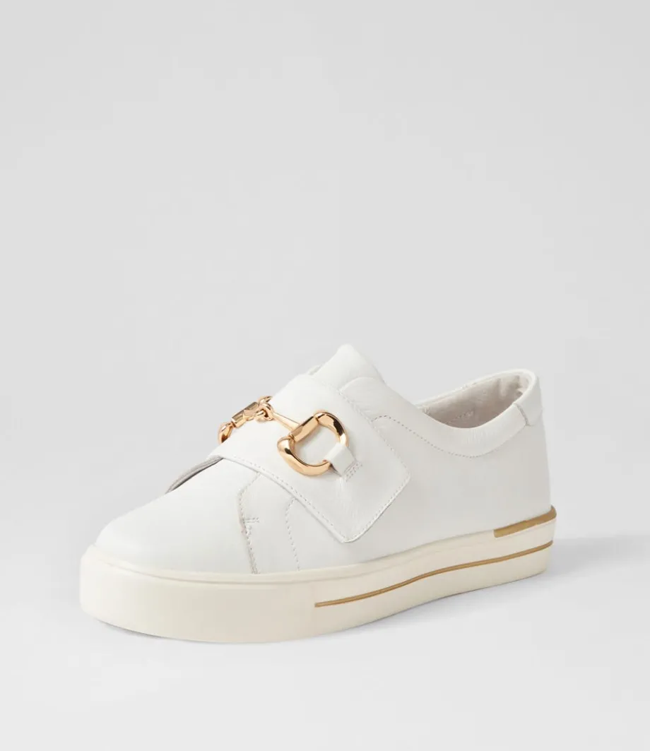 Aldwin W White Leather Sneakers<ZIERA Best Sale