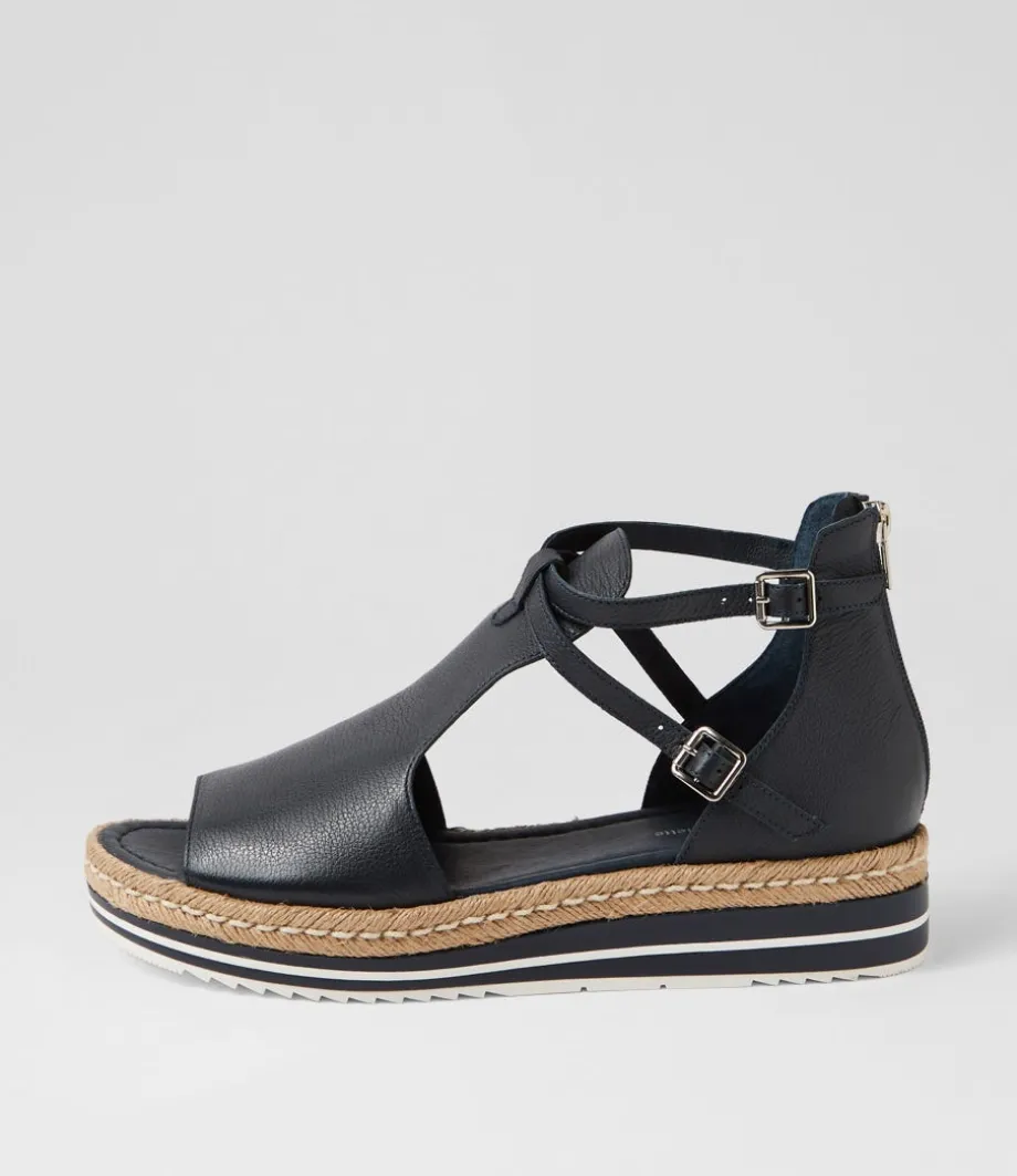 Alexys Lrg Navy Leather Espadrilles<DJANGO & JULIETTE Outlet