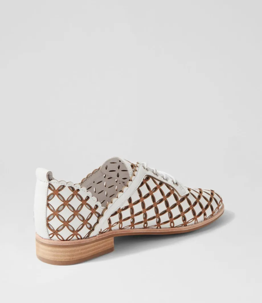 allosier_white_tan_leather_lace_up_flats_2.webp Allosier White Tan Leather Lace Up Flats<DJANGO & JULIETTE Discount