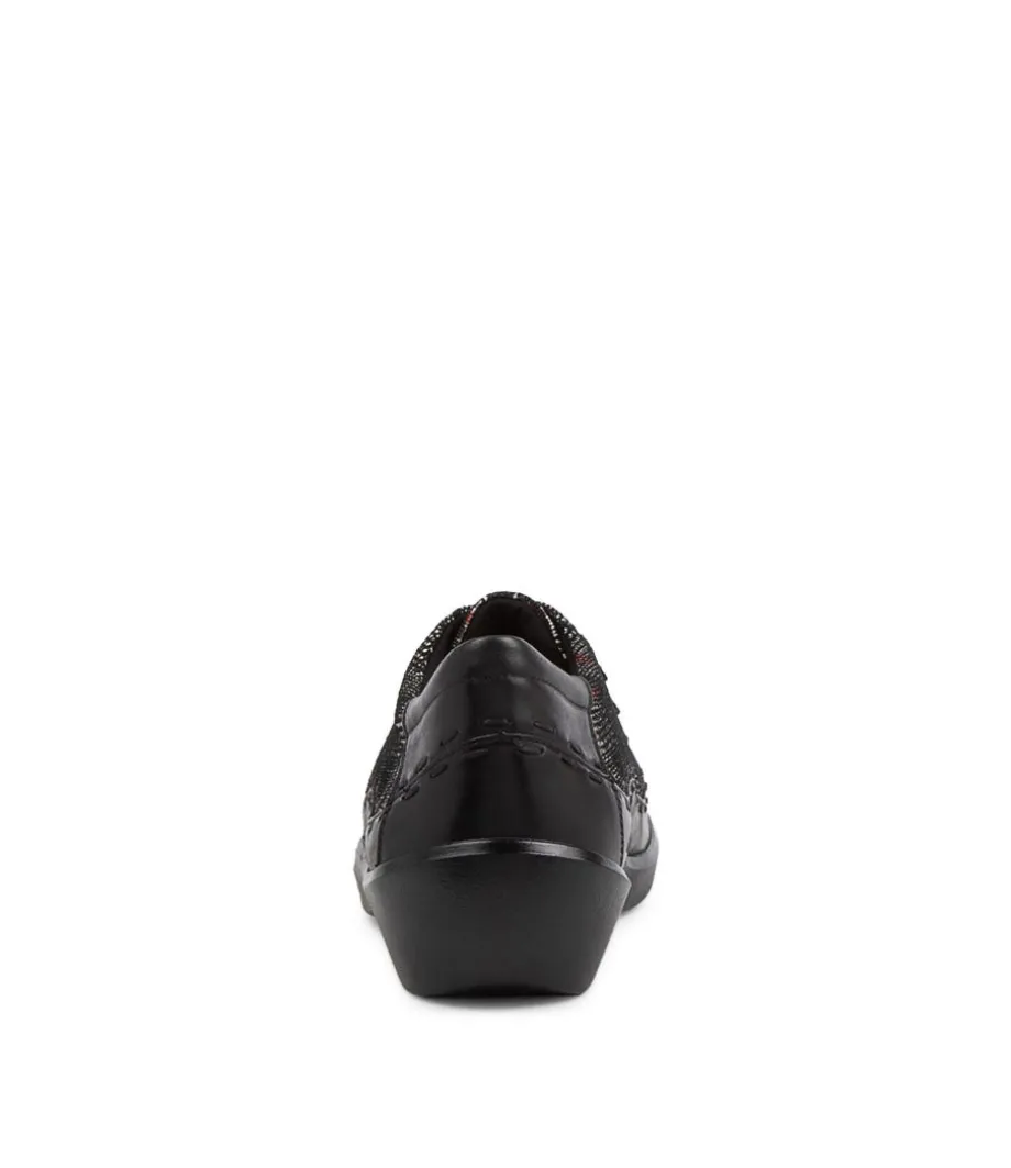 allsorts_w_black_check_leather_laceup_shoes_2.webp Allsorts W Black Check Leather Lace-Up Shoes<ZIERA Online
