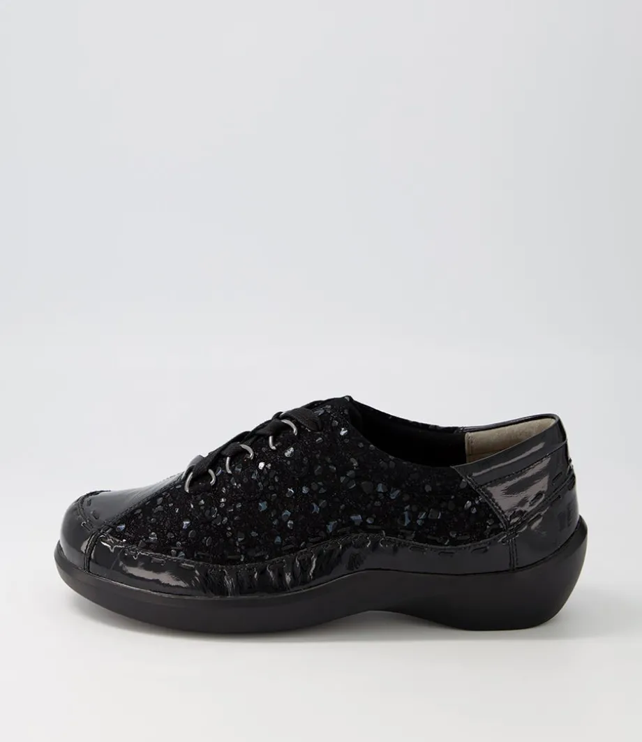 Allsorts Xw Black Sparkle Lace Up Flats<ZIERA Online
