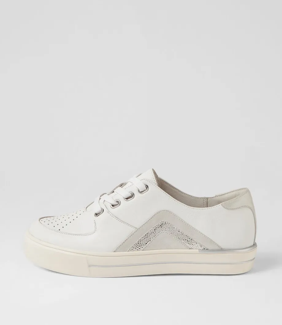 Alona W White Silver Shimmer Multi Sneakers<ZIERA Discount