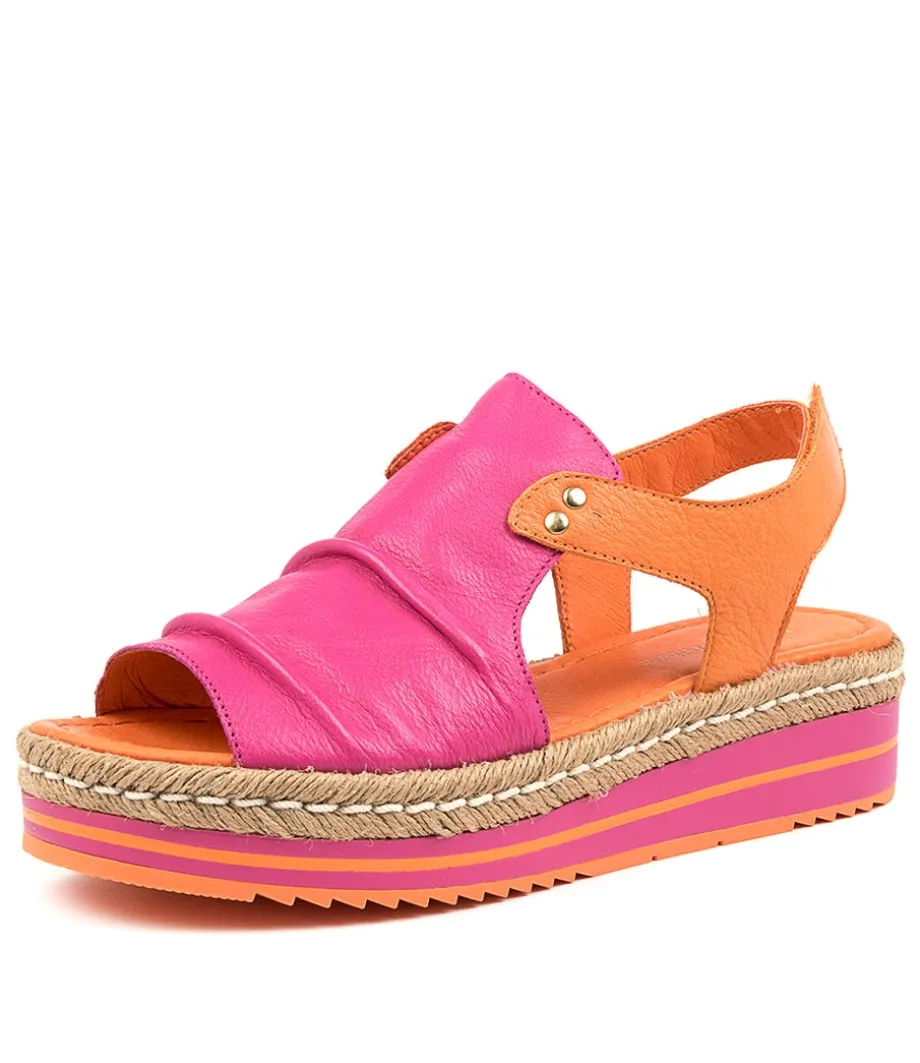 Alora Fuchsia-Orange Lthr<DJANGO & JULIETTE Online