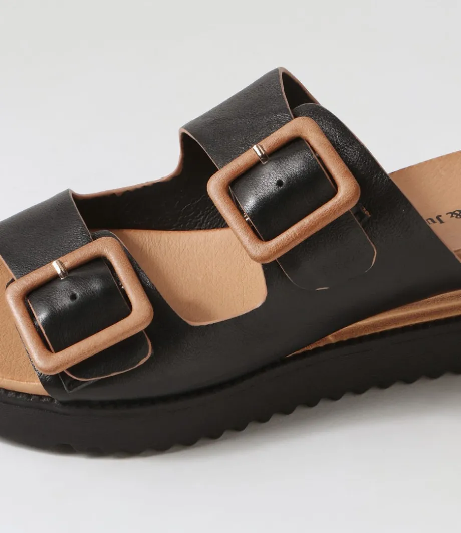 alphie_black_tan_leather_mules_4.webp Alphie Black Tan Leather Mules<DJANGO & JULIETTE Discount