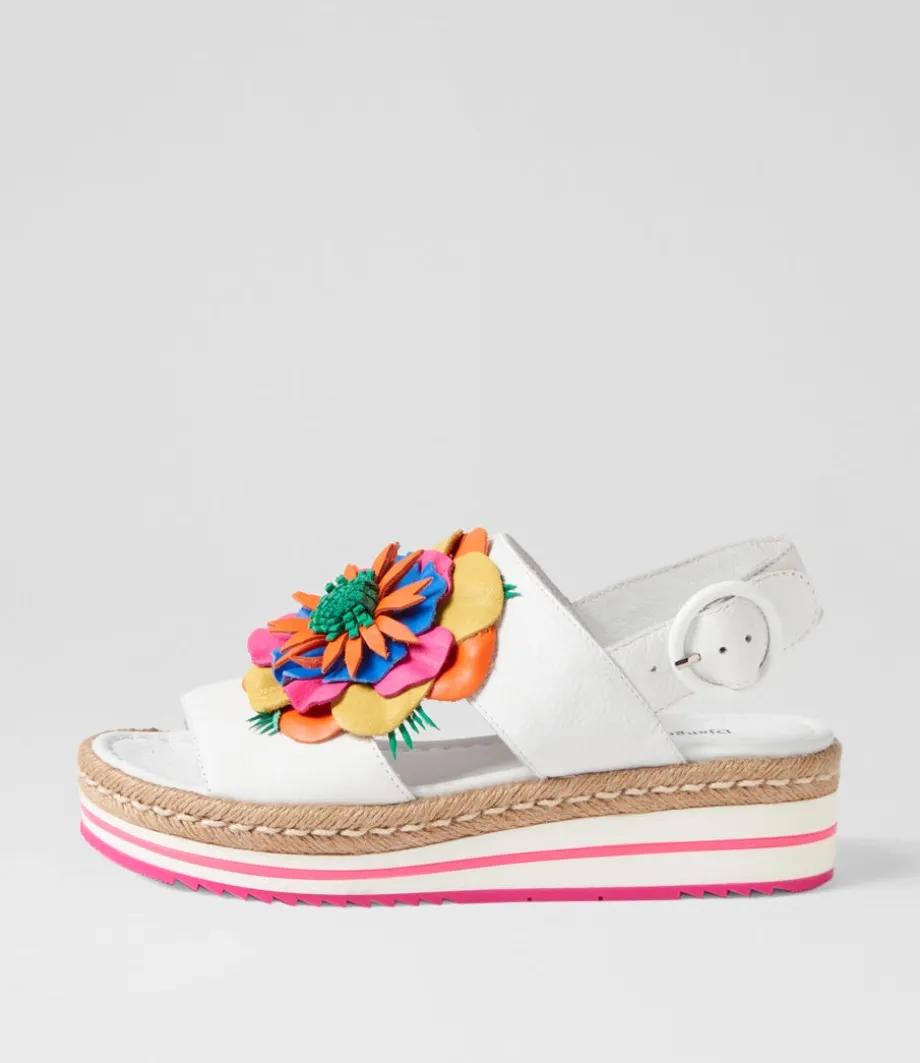 Amare White Bright Multi Leather Espadrilles<DJANGO & JULIETTE Flash Sale