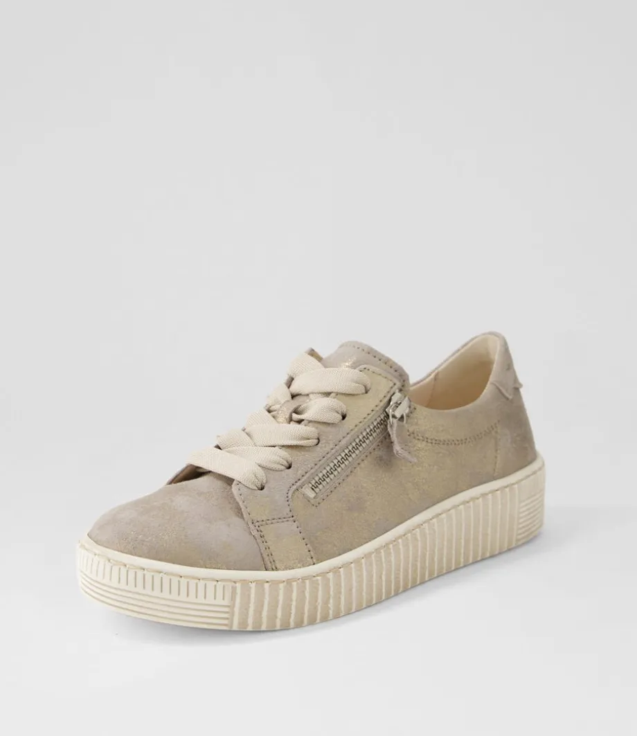Amelia Muschel Beige Suede Sneakers<GABOR Shop