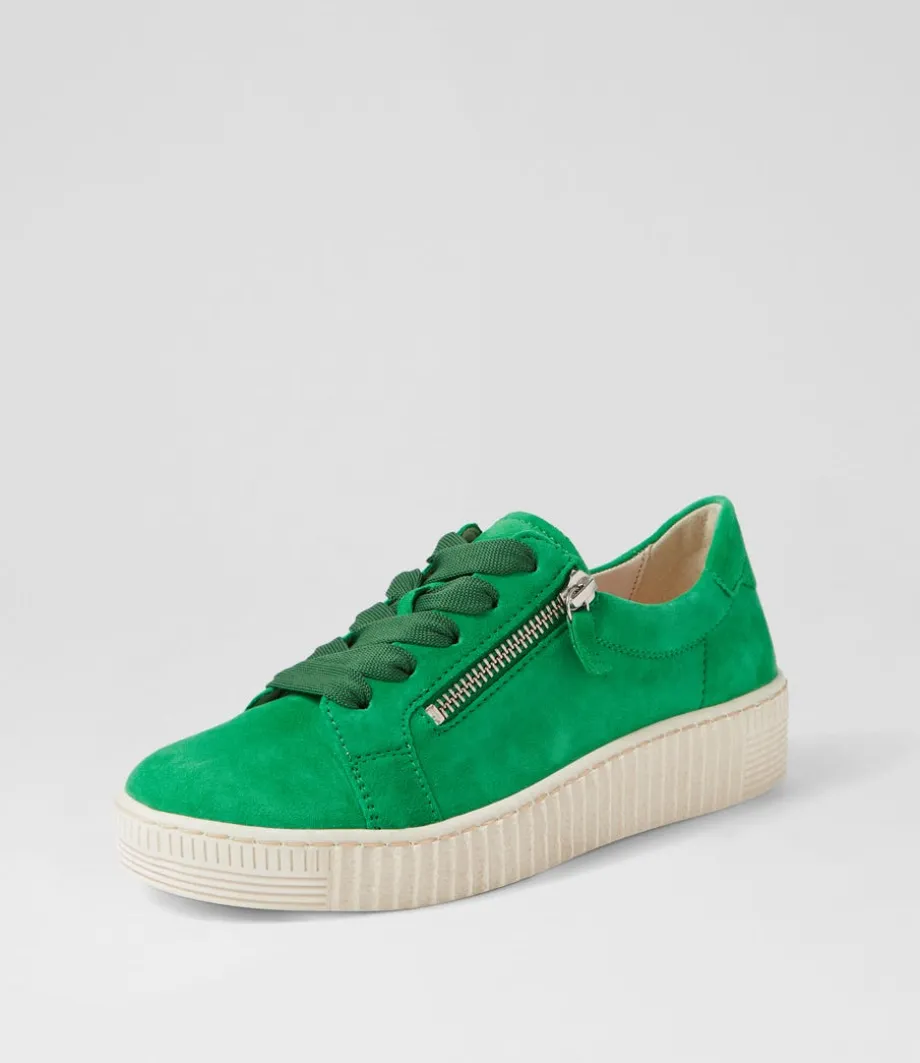 Amelia Verde Beige Suede Sneakers<GABOR Online