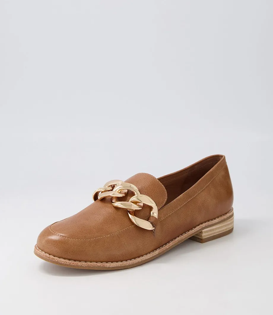 Ampard Tan Leather Loafers<DJANGO & JULIETTE Store