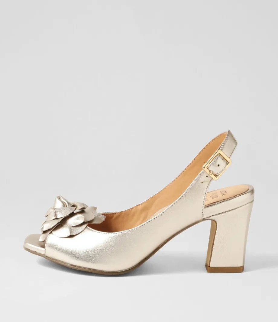 Aprills W Pale Gold Leather Sandals<ZIERA Clearance