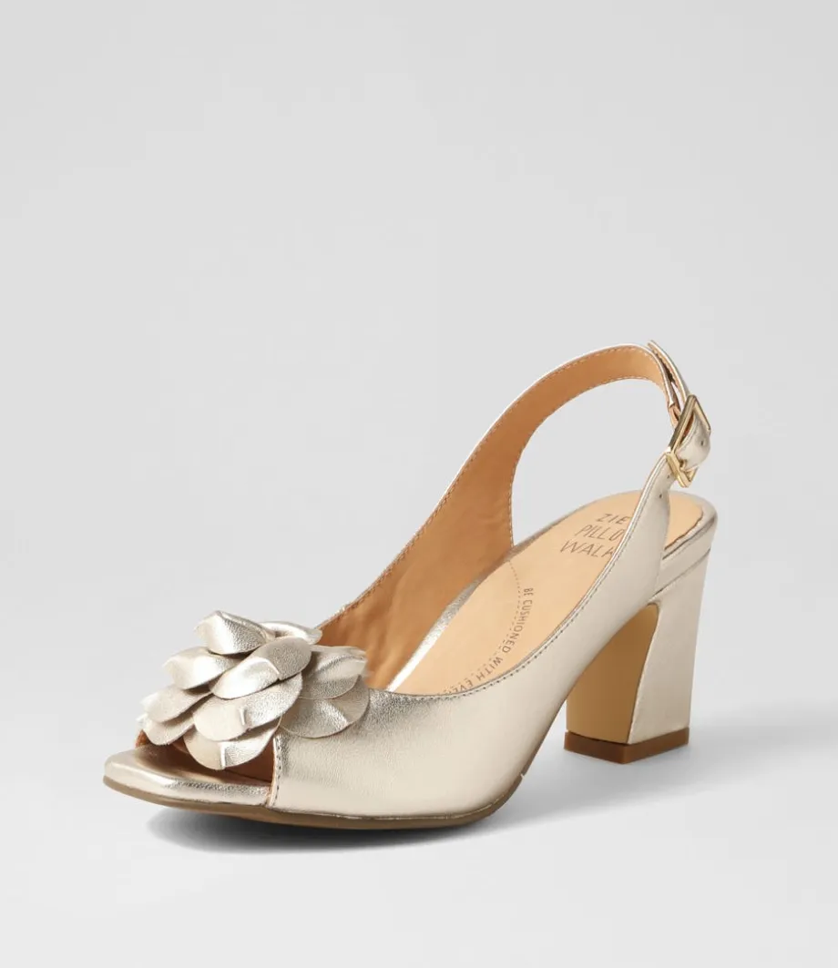 Aprills W Pale Gold Leather Sandals<ZIERA Clearance