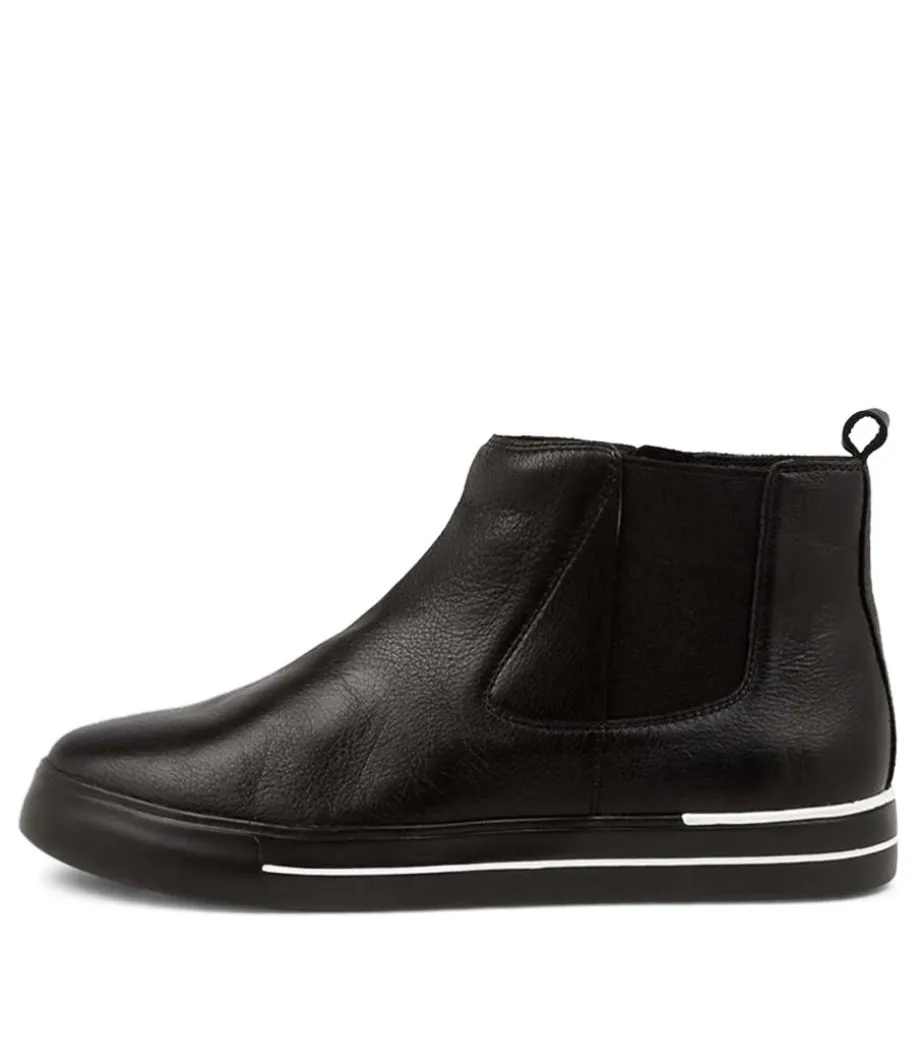 Arianah W Black Leather Ankle Boots Bs<ZIERA Flash Sale