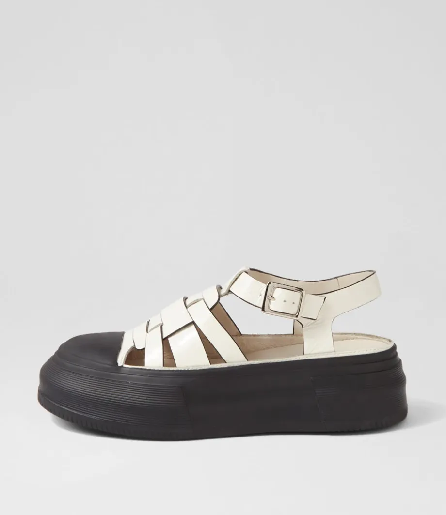 Askery Off White Black Patent Leather Sneakers<DJANGO & JULIETTE Outlet