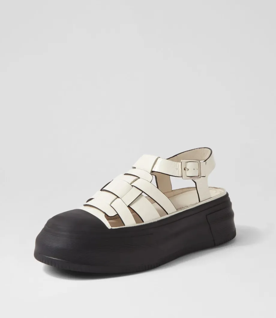 Askery Off White Black Patent Leather Sneakers<DJANGO & JULIETTE Outlet