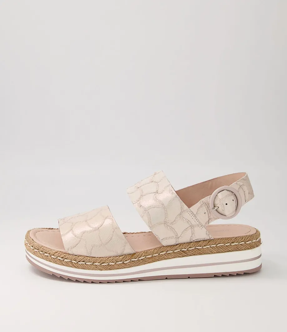 Atha Large Fit Nude Frill Leather Sandals<DJANGO & JULIETTE Cheap