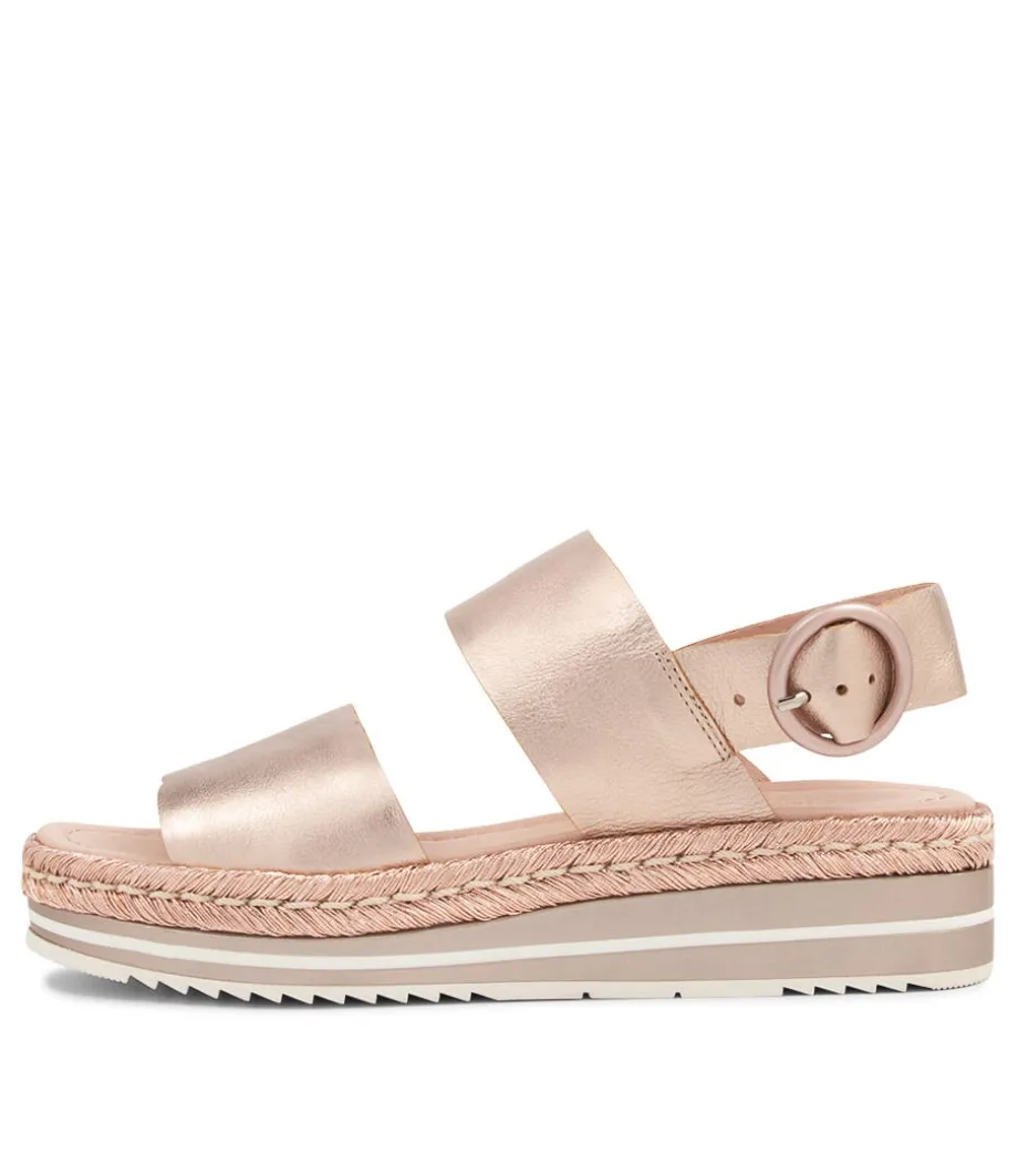 Atha Pale Rose Gold Rope Leather Sandals<DJANGO & JULIETTE Fashion