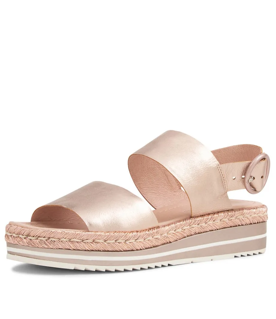 Atha Pale Rose Gold Rope Leather Sandals<DJANGO & JULIETTE Fashion