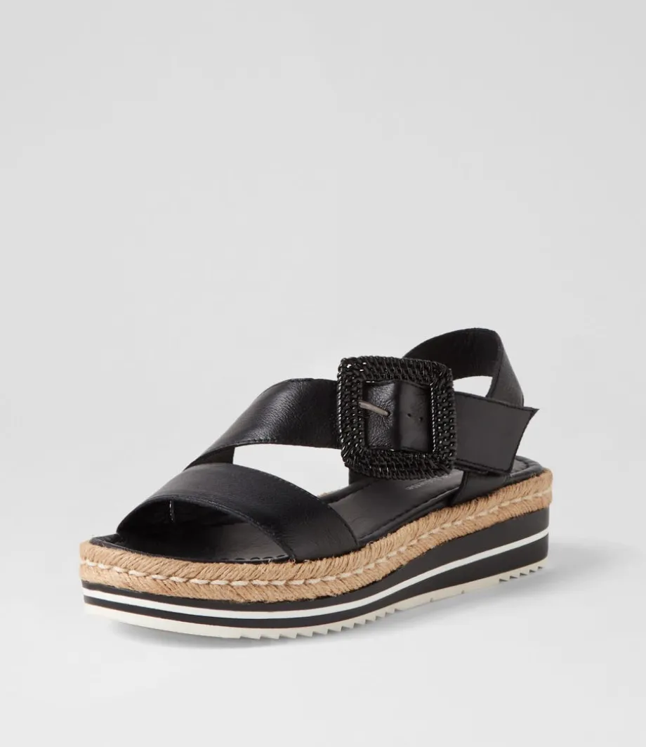 Atory Black Leather Espadrilles<DJANGO & JULIETTE Cheap