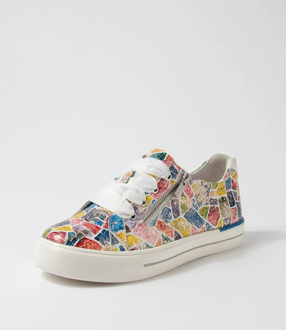 Audry W Bright Metallic Multi Leather Sneakers<ZIERA Online