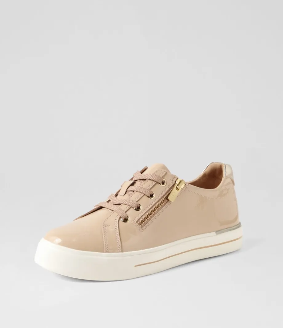 Audry W Latte Gold Wrinkle Patent Leather Sneakers<ZIERA Hot