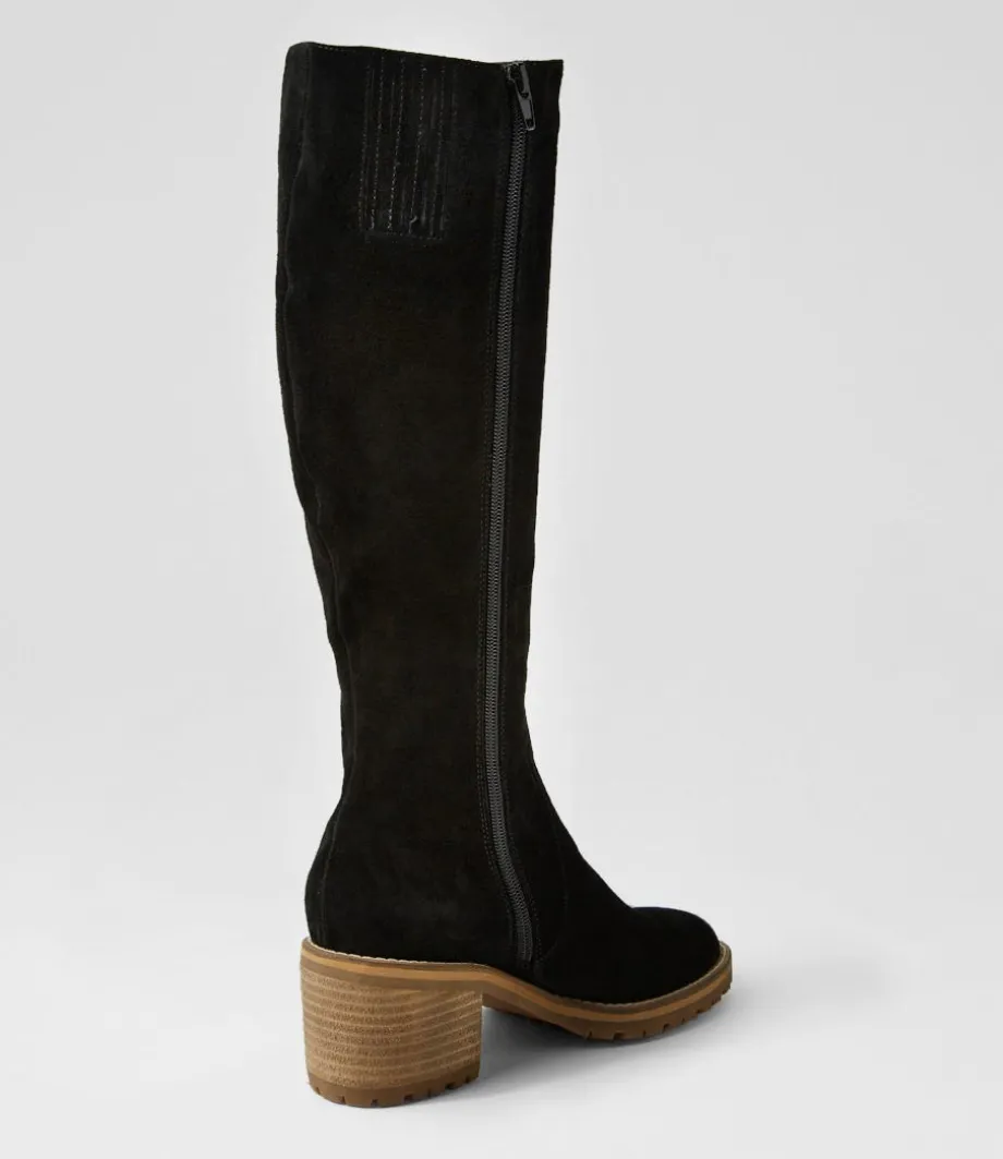balt_black_natural_heel_suede_knee_high_boots_2.webp Balt Black Natural Heel Suede Knee High Boots<MOLLINI Sale