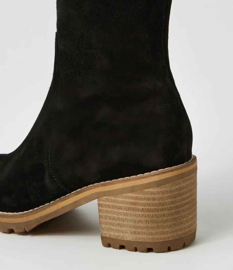 balt_black_natural_heel_suede_knee_high_boots_4.webp Balt Black Natural Heel Suede Knee High Boots<MOLLINI Sale