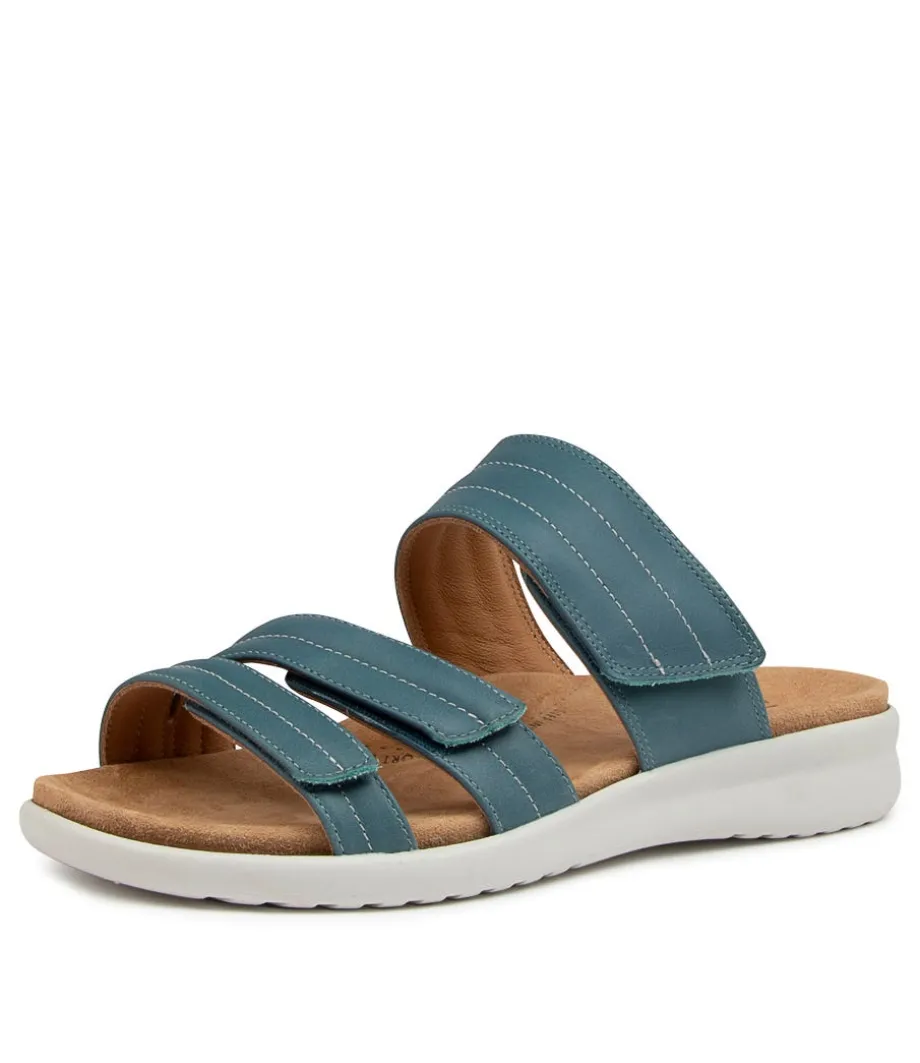 Barbra Xw Blue-White Lea<ZIERA Sale