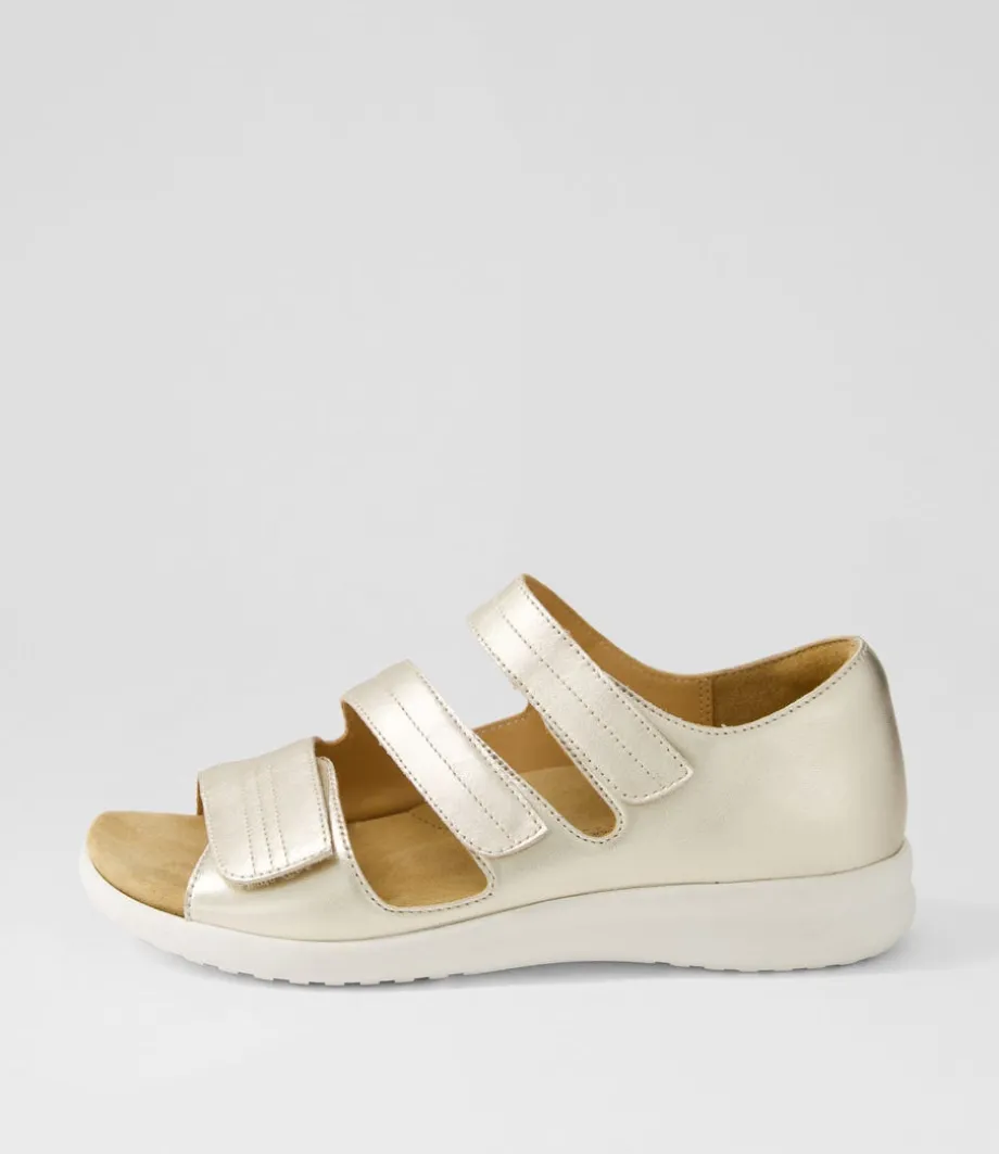 Bardot Xw Pale Gold White Leather Sandals<ZIERA Discount