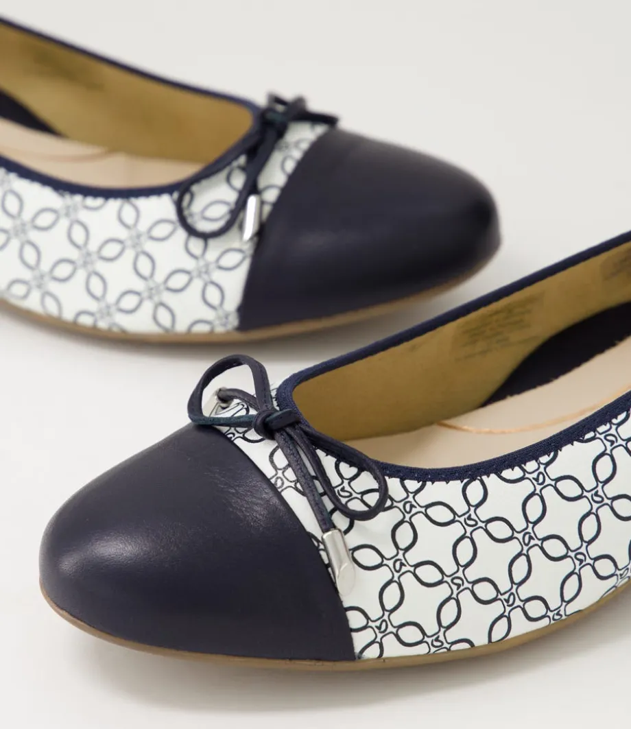 bari__navy_white_leather_ballet_flats_4.webp Bari 21 Navy White Leather Ballet Flats<ARA Store