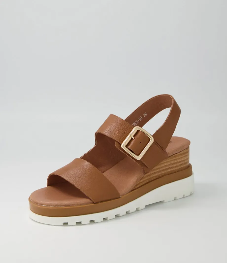 Barmer Dark Tan Leather Sandals Ws<DJANGO & JULIETTE Best