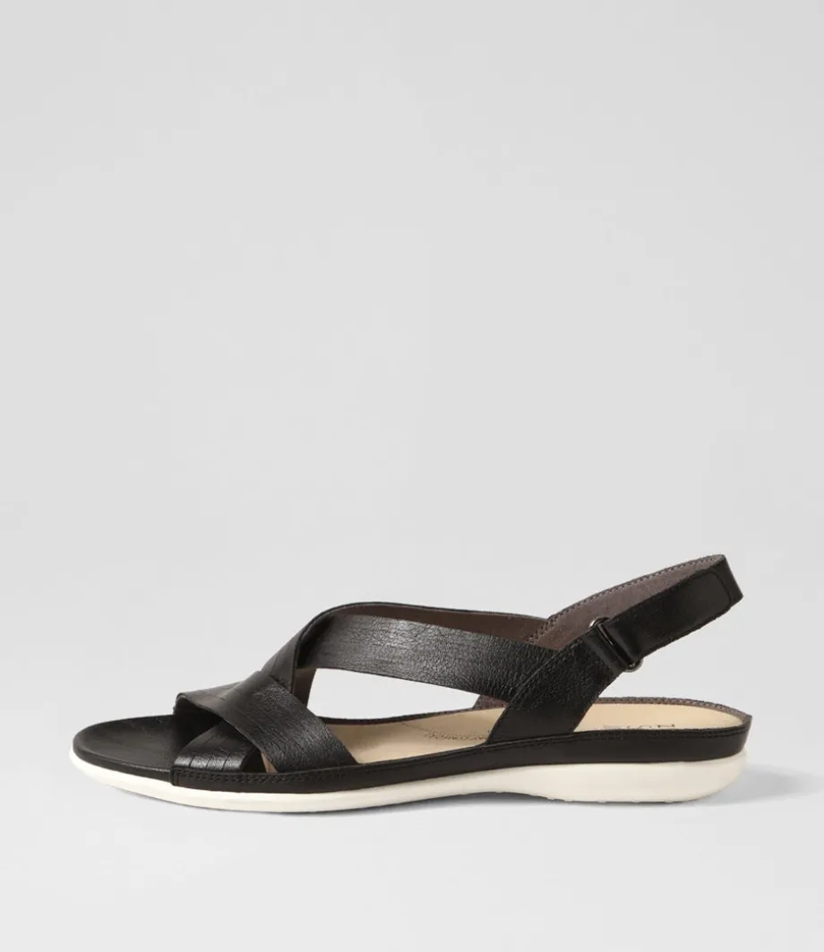 Bellmont W Black Leather Sandals<ZIERA Cheap