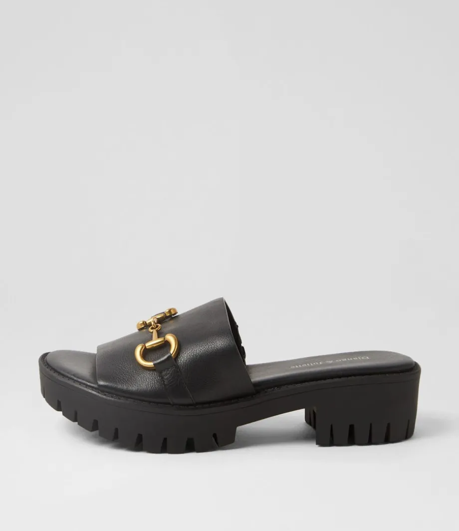 Belo Black Leather Sandals<DJANGO & JULIETTE Fashion