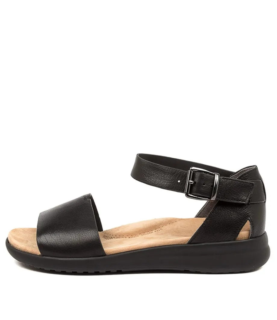 Beverly Xw Black Leather Sandals<ZIERA Flash Sale